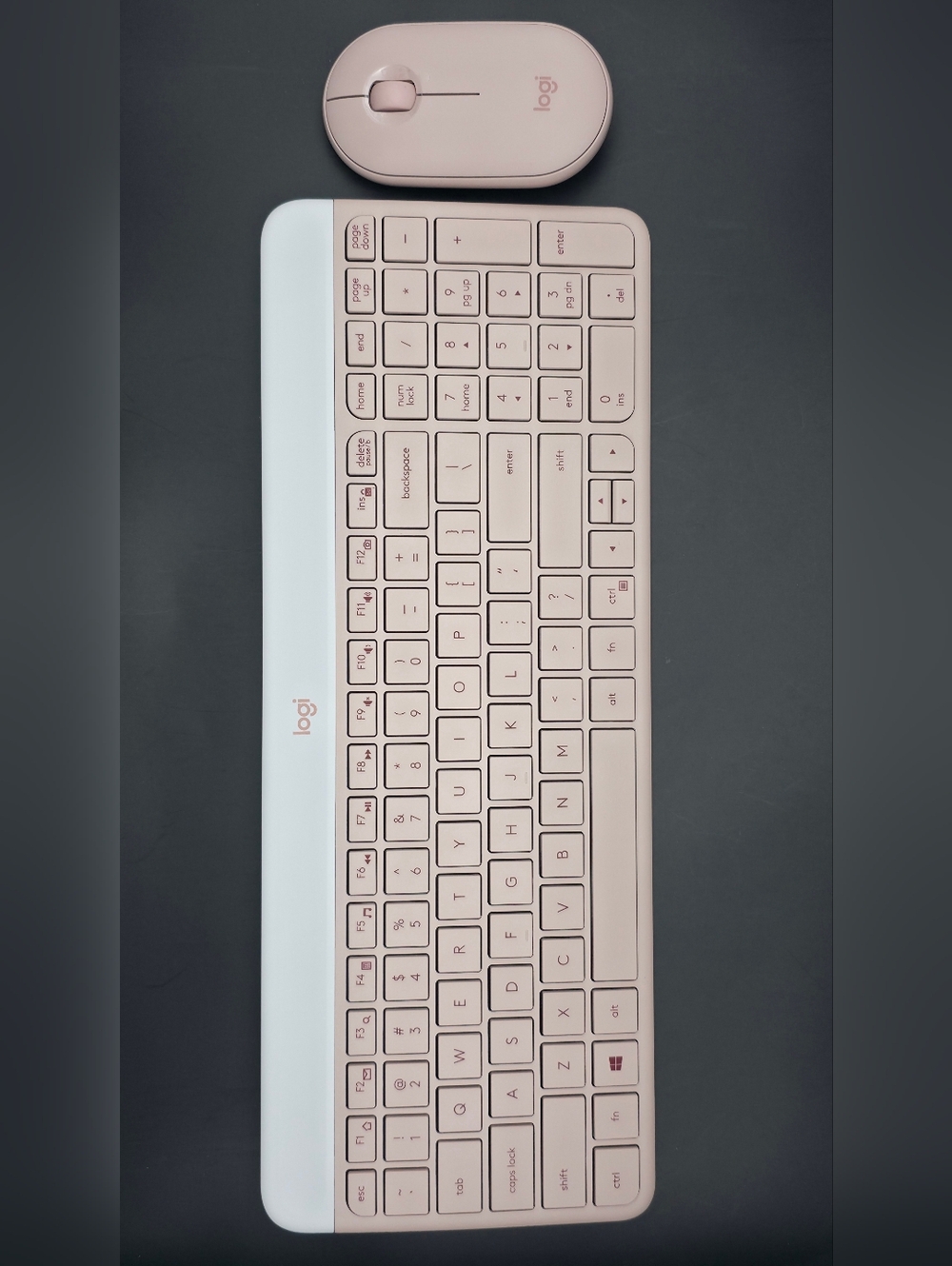 Logitech - MK470 Full-size Pink Wireless Scissor Keyboard and Mouse Bundle